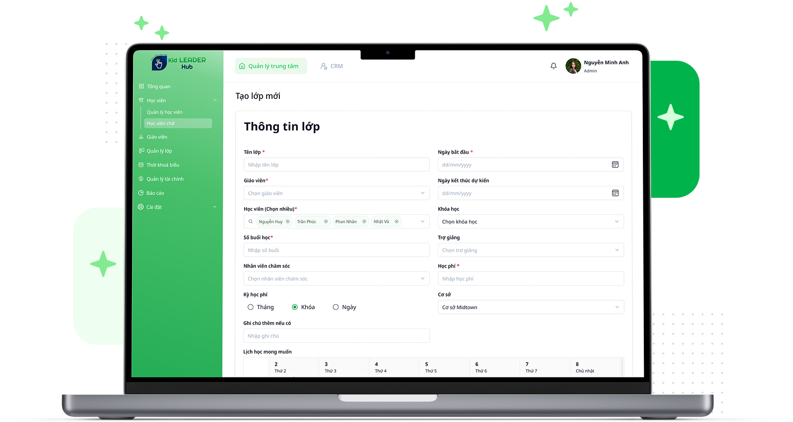 KLH.CRM Dashboard on a Macbook